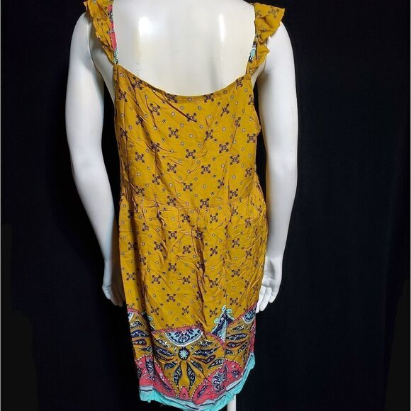 Shein Burnt Yellow Patterned Bohemian Dress (S) - Picture 9 of 10